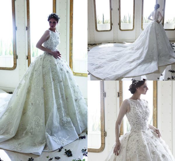 ziad nakad ball gown wedding dresses jewel neck lace beaded applique modest luxury wedding gowns long train backless vintage bridal dress, White
ziad nakad ball gown wedding dresses jewel neck lace beaded applique modest luxury wedding gowns long train backless vintage bridal dress, White