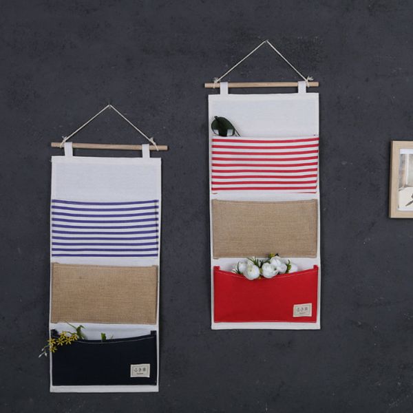 linen cotton fabric storage bag wall door closet hanging bag 3 pockets stripe splice organizer for bathroom bedroom
linen cotton fabric storage bag wall door closet hanging bag 3 pockets stripe splice organizer for bathroom bedroom
