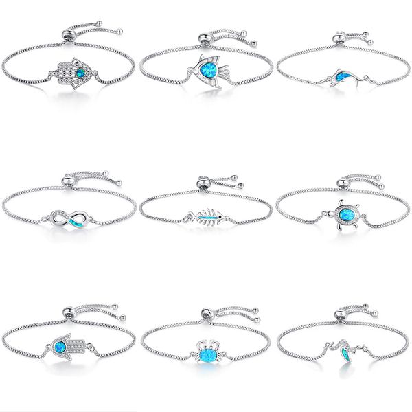 2018 new fashion blue zircon crystal opal cross charm bracelet adjustable chain silver bracelet for women friendship jewelry, Black
2018 new fashion blue zircon crystal opal cross charm bracelet adjustable chain silver bracelet for women friendship jewelry, Black