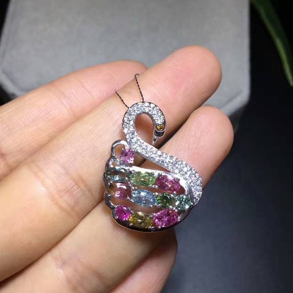 natural multicolor tourmaline pendant s925 silver natural gemstone pendant necklace trendy swan women lovers party gift jewelry
natural multicolor tourmaline pendant s925 silver natural gemstone pendant necklace trendy swan women lovers party gift jewelry