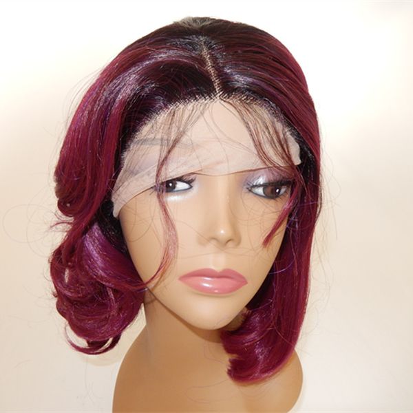 short bob wavy ombre rose pink hair color lace front wigs synthetic high temeperature heat resistant fiber wigs for women, Black
short bob wavy ombre rose pink hair color lace front wigs synthetic high temeperature heat resistant fiber wigs for women, Black