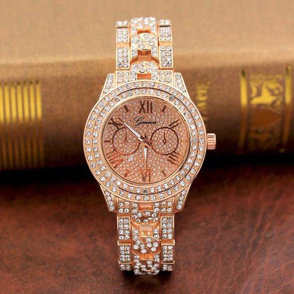 luxury fasion diamond crystal lady watches women rose gold iced out watch quartz movement designer steel band, Slivery;brown
luxury fasion diamond crystal lady watches women rose gold iced out watch quartz movement designer steel band, Slivery;brown