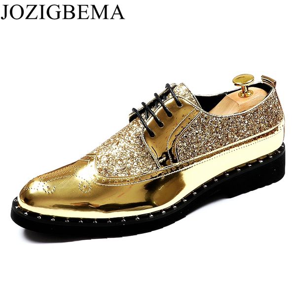 jozigbema new fashion casual mens dress shoes gold patent leatherr lace-up italian stylist flat formal oxfords wedding shoe, Black
jozigbema new fashion casual mens dress shoes gold patent leatherr lace-up italian stylist flat formal oxfords wedding shoe, Black