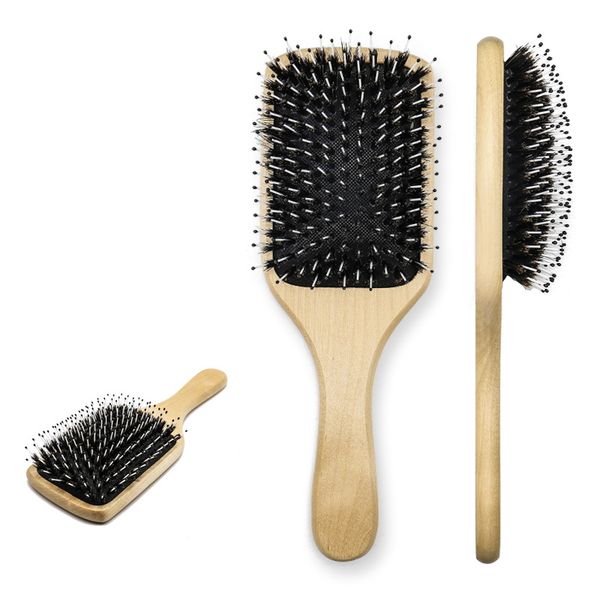 hair scalp massage comb bristle & nylon hairbrush wood handle wet curly detangle hair brush for salon paddle cushion brush 1255, Silver
hair scalp massage comb bristle & nylon hairbrush wood handle wet curly detangle hair brush for salon paddle cushion brush 1255, Silver