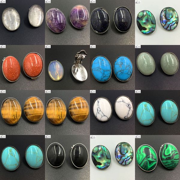opal crysal howlite malachite aventurine tiger eye howlite blue sand goldstone abalone shell oval clip earrings 1pair wb658b, Silver
opal crysal howlite malachite aventurine tiger eye howlite blue sand goldstone abalone shell oval clip earrings 1pair wb658b, Silver