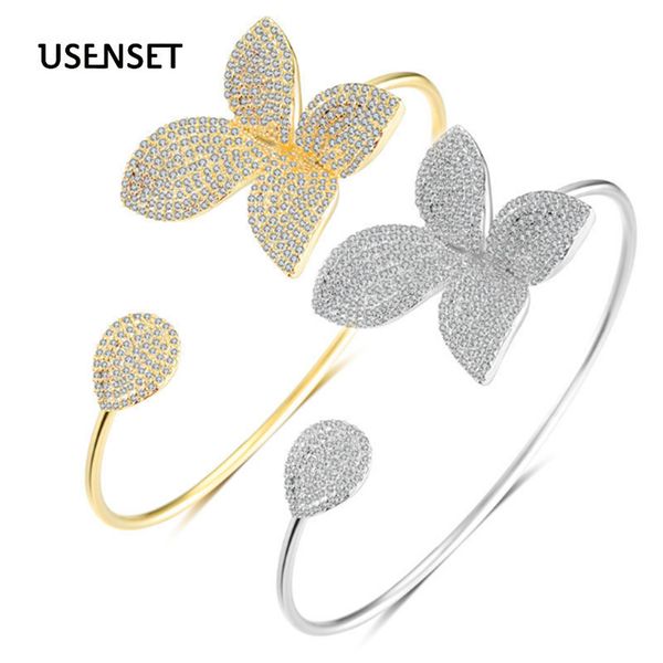 cubic zircon crystal gold silver bracelet charm cz four-leaf clover bangle cuff for women party jewelry 02l24, Black
cubic zircon crystal gold silver bracelet charm cz four-leaf clover bangle cuff for women party jewelry 02l24, Black