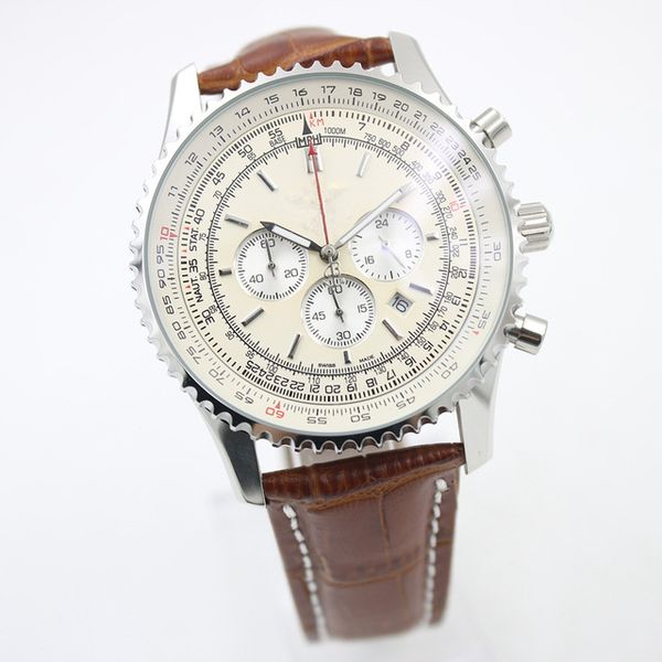 2019 sale men wristwatch automatic sports watches 46 mm white dial leather strap mens quartz watches black watch, Slivery;brown
2019 sale men wristwatch automatic sports watches 46 mm white dial leather strap mens quartz watches black watch, Slivery;brown