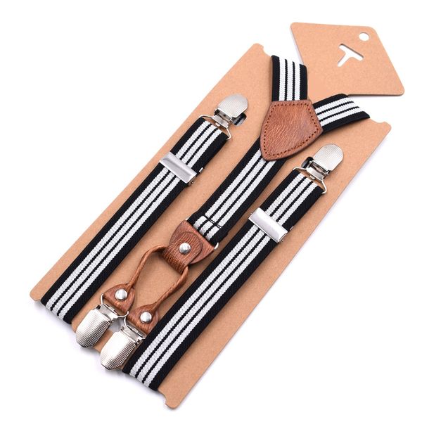 2019 new brand straps children's striped 4 clips y-strap boys and girls pants suspenders adjustable fashion, Black;white
2019 new brand straps children's striped 4 clips y-strap boys and girls pants suspenders adjustable fashion, Black;white