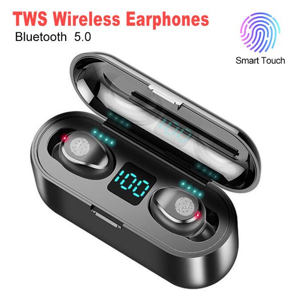 Беспроводная Bluetooth гарнитура V5.0 F9 TWS беспроводные наушники Bluetooth LED дисплей с 2000mAh зарядное устройство коробки наушники с микрофоном
Беспроводная Bluetooth гарнитура V5.0 F9 TWS беспроводные наушники Bluetooth LED дисплей с 2000mAh зарядное устройство коробки наушники с микрофоном