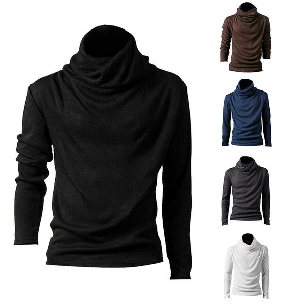 spring fashion men's long sleeve knitted t-shirt slim male high neck solid cotton pullover casual basic camisetas hombre, White;black
spring fashion men's long sleeve knitted t-shirt slim male high neck solid cotton pullover casual basic camisetas hombre, White;black