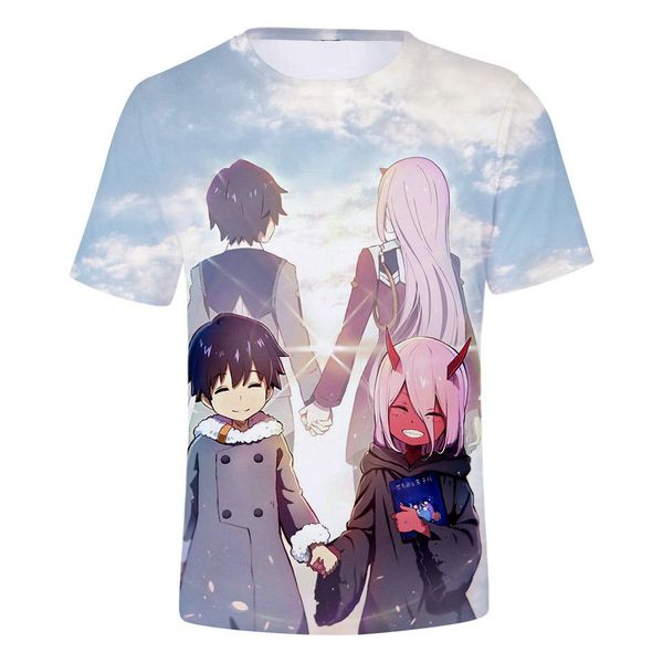 anime darling in the franxx t shirt men women kid tshirt clothing summer top, White;black
anime darling in the franxx t shirt men women kid tshirt clothing summer top, White;black
