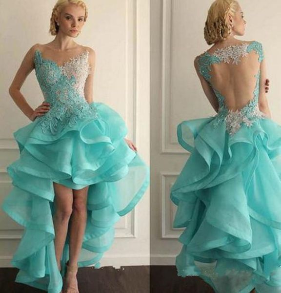 2019 new appliqued organza prom dress newly special lace tank activity vestido high-low v-neck dancing party dress a35, Black
2019 new appliqued organza prom dress newly special lace tank activity vestido high-low v-neck dancing party dress a35, Black