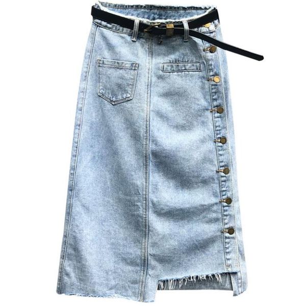 2019 spring new fashion irregular high waist denim skirt women single breasted package hip jeans skirt, Black
2019 spring new fashion irregular high waist denim skirt women single breasted package hip jeans skirt, Black