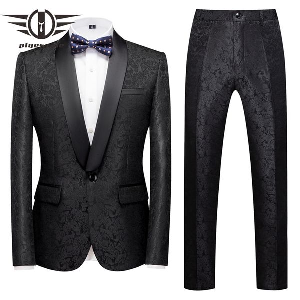 men's suits & blazers plyesxale black floral jacquard mens wedding 2021 tuxedo jacket 2 piece groom terno dinner party for men m-6xl q1, White;black
men's suits & blazers plyesxale black floral jacquard mens wedding 2021 tuxedo jacket 2 piece groom terno dinner party for men m-6xl q1, White;black