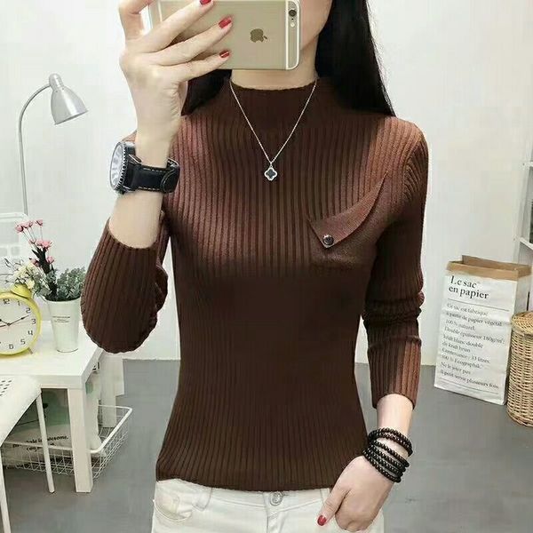 wild half turtleneck sweater pocket lady solid color casual long sleeve slim knit bottoming pullovers jumpers female 2020 spring, White;black
wild half turtleneck sweater pocket lady solid color casual long sleeve slim knit bottoming pullovers jumpers female 2020 spring, White;black
