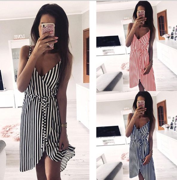 Summer Womens Dress Hot Sale Street Wear Fashion Printing Striped Straps Womens Dress with 3 Colors Asian Size S-XL
Summer Womens Dress Hot Sale Street Wear Fashion Printing Striped Straps Womens Dress with 3 Colors Asian Size S-XL
