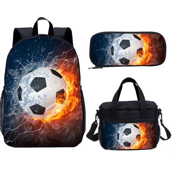3 pcs set flame football student backpack cool 3d printing children backpack set with luch bag wholesale kid school bookbag
3 pcs set flame football student backpack cool 3d printing children backpack set with luch bag wholesale kid school bookbag