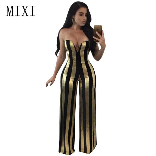 women's jumpsuits & rompers mixi women party elegant jumpsuit strapless v neck backless black gold striped wide leg pant overalls, Black;white
women's jumpsuits & rompers mixi women party elegant jumpsuit strapless v neck backless black gold striped wide leg pant overalls, Black;white