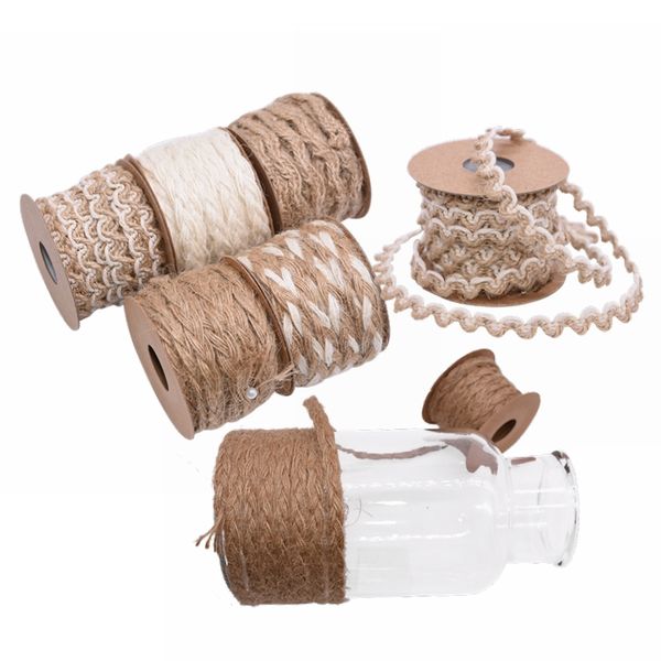 5m/roll jute burlap lace rope hessian hemp ribbon vintage rustic wedding party decoration diy craft gift packing webbing supplie
5m/roll jute burlap lace rope hessian hemp ribbon vintage rustic wedding party decoration diy craft gift packing webbing supplie