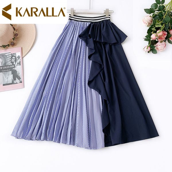 fashion women pleated skirt irregular patchwork skirt lady summer high waist stripes patchwork flounce a-line c1442, Black
fashion women pleated skirt irregular patchwork skirt lady summer high waist stripes patchwork flounce a-line c1442, Black