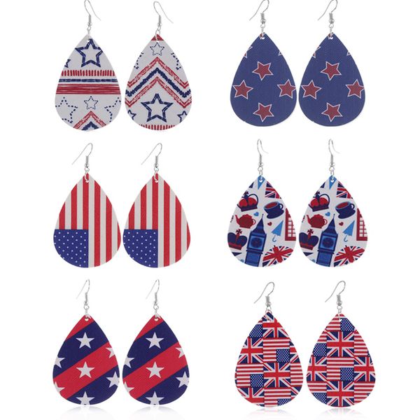 american independence day women 's celebration charm earring drop shape usa flag print real leather jewelry, Golden
american independence day women 's celebration charm earring drop shape usa flag print real leather jewelry, Golden