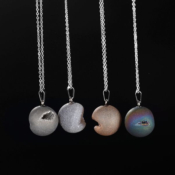 women druzy necklace natural stone pendant necklaces druzy crystal 12mm beaded statement charm jewelry yoga gift, Silver
women druzy necklace natural stone pendant necklaces druzy crystal 12mm beaded statement charm jewelry yoga gift, Silver