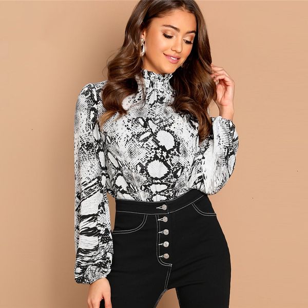 women blouses women clothes elegant animal print blouse women shirts mock neck snake skin print ladies blouses womens shirt casual, White
women blouses women clothes elegant animal print blouse women shirts mock neck snake skin print ladies blouses womens shirt casual, White