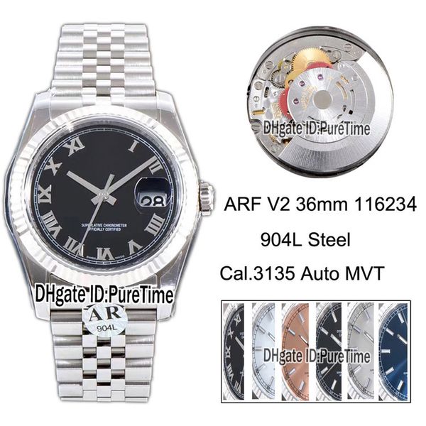 edition arf v2 904l steel datejust 36mm 116234 black dial roma mark swiss cal.3135 sh3135 automatic mens watch with box puretime ar06, Slivery;brown
edition arf v2 904l steel datejust 36mm 116234 black dial roma mark swiss cal.3135 sh3135 automatic mens watch with box puretime ar06, Slivery;brown