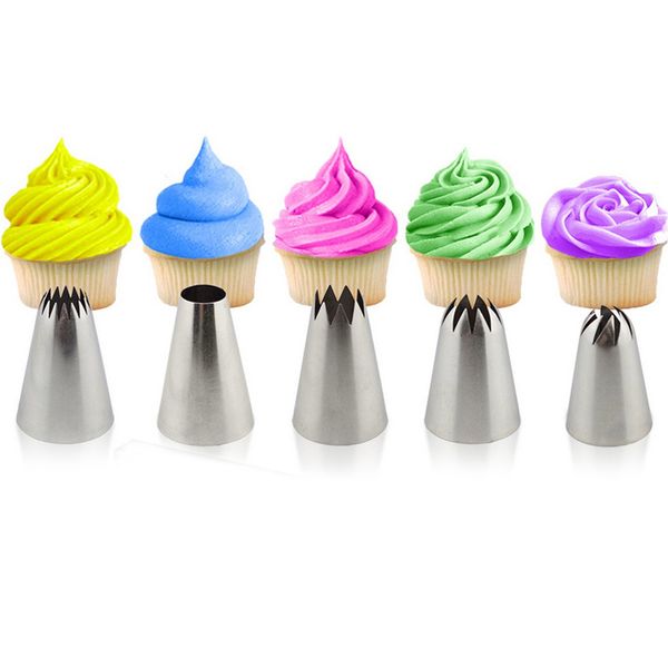 cake tools 5pcs large pastry tips decorating set cream nozzle icing piping bakeware sugarcraft
cake tools 5pcs large pastry tips decorating set cream nozzle icing piping bakeware sugarcraft
