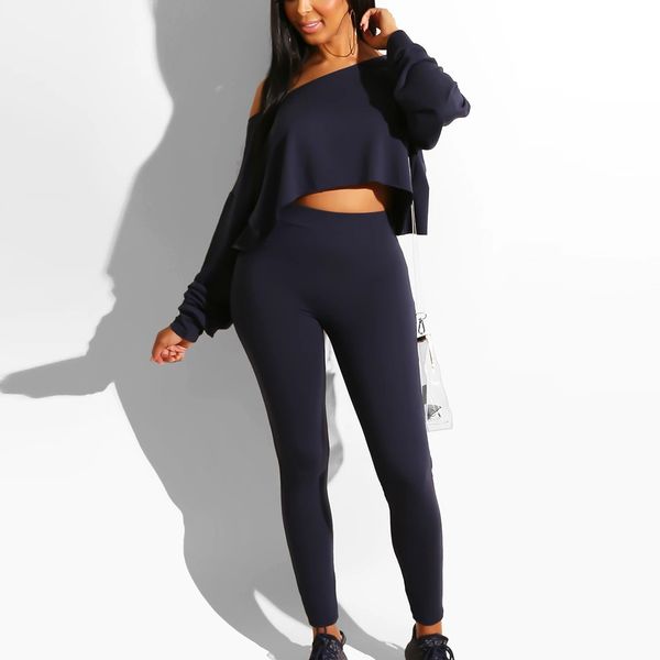 women long sleeve set casual long pants pure color casual outfit sportswear, Black;blue
women long sleeve set casual long pants pure color casual outfit sportswear, Black;blue