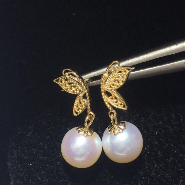 madalena sarara saltwater pearl akoya 18k gold earrings korean trendy style butterfly character fine women earring, Golden;silver 
madalena sarara saltwater pearl akoya 18k gold earrings korean trendy style butterfly character fine women earring, Golden;silver