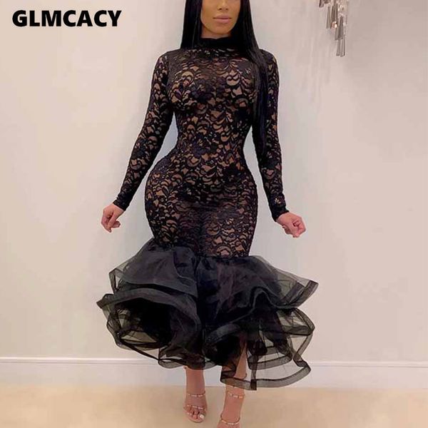 women spring winter dress lace hollow out ruffles high waist dress formal evening party bodycon midi dresses, Black;gray
women spring winter dress lace hollow out ruffles high waist dress formal evening party bodycon midi dresses, Black;gray