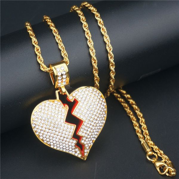 red broken heart necklace pendant 4mm chain cubic zircon men's and women's hip hop jewelry gifts
red broken heart necklace pendant 4mm chain cubic zircon men's and women's hip hop jewelry gifts