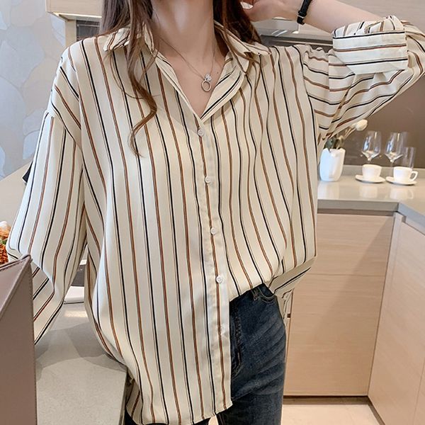 autumn new loose casual striped pattern shirts korean style lapel long-sleeved blouses for women 2020, White
autumn new loose casual striped pattern shirts korean style lapel long-sleeved blouses for women 2020, White