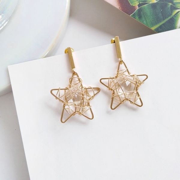 simple weave woven pentagon no pierced clips earrings crystal moon star clip on earring without piercing, Silver
simple weave woven pentagon no pierced clips earrings crystal moon star clip on earring without piercing, Silver