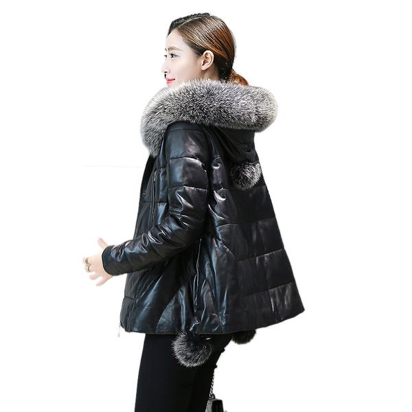 xsjpzh winter leather coat women new down overcoat hooded female high imitation sheepskin cloak down jacket yq360, Black
xsjpzh winter leather coat women new down overcoat hooded female high imitation sheepskin cloak down jacket yq360, Black
