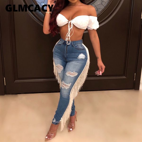 women high waisted skinny destroyed ripped jeans casual ladies denim trousers long stretch tassels pencil pants, Blue
women high waisted skinny destroyed ripped jeans casual ladies denim trousers long stretch tassels pencil pants, Blue