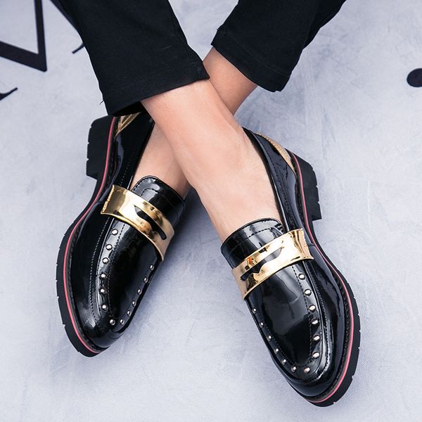 new spring and autumn fashion casual personality comfortable outdoor loafers large 45 metal rivets, Black
new spring and autumn fashion casual personality comfortable outdoor loafers large 45 metal rivets, Black
