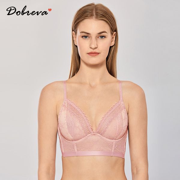 dobreva women's lace bralette non-padded x-back underwired longline plunge bra, Red;black
dobreva women's lace bralette non-padded x-back underwired longline plunge bra, Red;black