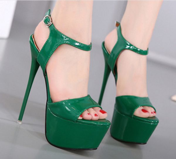 2019 new high-heeled sandals europe and america waterproof platform hollow toe nightclub female model catwalk shoes, Black 
2019 new high-heeled sandals europe and america waterproof platform hollow toe nightclub female model catwalk shoes, Black