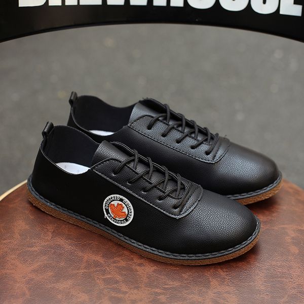 men sports shoes running trendy bean english wind autumn soft leather shoes casual sneakers waterproof artificial, Black
men sports shoes running trendy bean english wind autumn soft leather shoes casual sneakers waterproof artificial, Black
