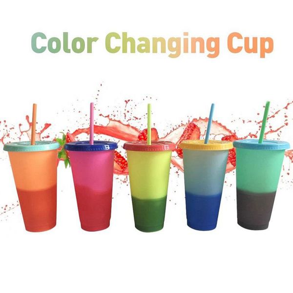 temperature color changing cold cup summer drink water bottle reusable plastic tumbler with lids straws ooa8074
temperature color changing cold cup summer drink water bottle reusable plastic tumbler with lids straws ooa8074