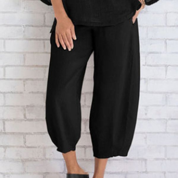 spring wummer women 2019 fashion pant women casual solid color calf length pants elastic waist loose wide leg pants, Black;white
spring wummer women 2019 fashion pant women casual solid color calf length pants elastic waist loose wide leg pants, Black;white