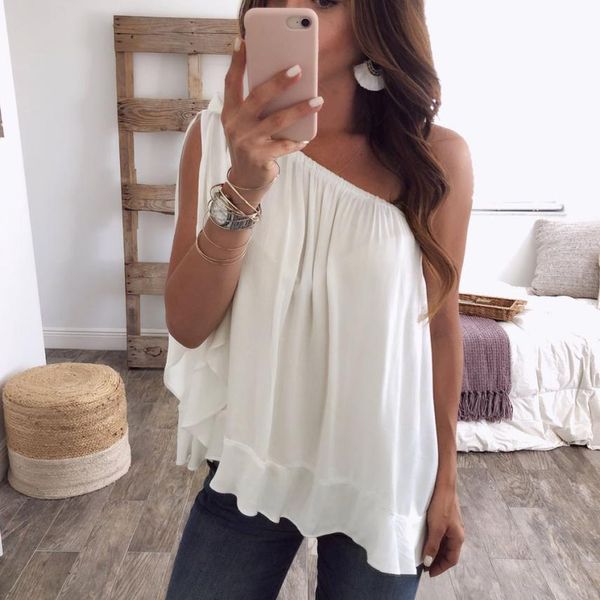 women's fashion irregular summer strap solid sleeveless floral print chiffon shirt camisole vest 30 apr 6, White
women's fashion irregular summer strap solid sleeveless floral print chiffon shirt camisole vest 30 apr 6, White