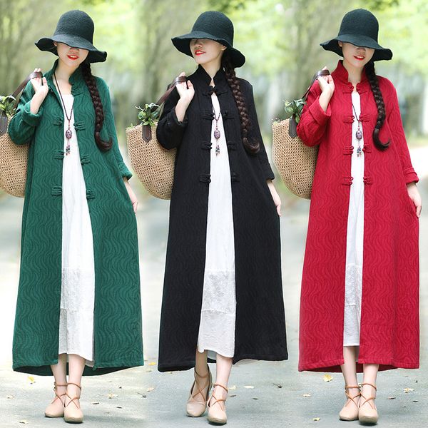 p shoot 2020 spring new style ethnic-style vintage jacquard frog cotton linen trench coat women's long-sleeve stand collar, Black;white
p shoot 2020 spring new style ethnic-style vintage jacquard frog cotton linen trench coat women's long-sleeve stand collar, Black;white