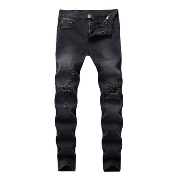 new jeans men's black ripped casual jeans slim skintight wash trousers, Blue
new jeans men's black ripped casual jeans slim skintight wash trousers, Blue
