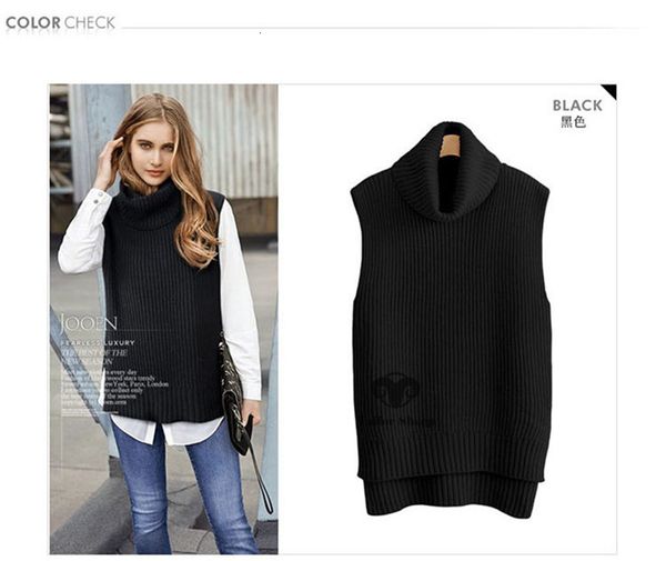the last cashmere sweater, no long sleeves, high collar, woven waistcoat, Black;white