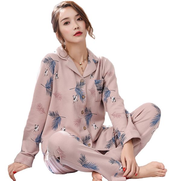 2 piece cotton pajama set nightwear pijama women lingerie warm pyjama long sleeves home clothes sleepwear femme suit, Blue;gray
2 piece cotton pajama set nightwear pijama women lingerie warm pyjama long sleeves home clothes sleepwear femme suit, Blue;gray