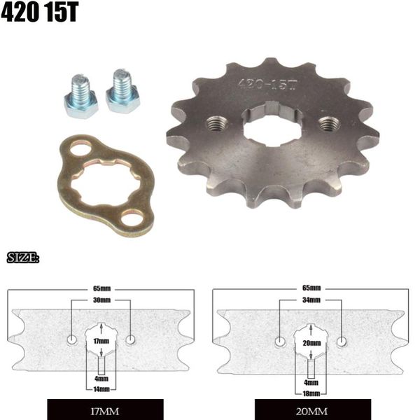 motorcycle front engine sprocket 420 17mm 20mm 15 tooth for stomp upower dirt pit bike atv quad go kart moped buggy scooter
motorcycle front engine sprocket 420 17mm 20mm 15 tooth for stomp upower dirt pit bike atv quad go kart moped buggy scooter