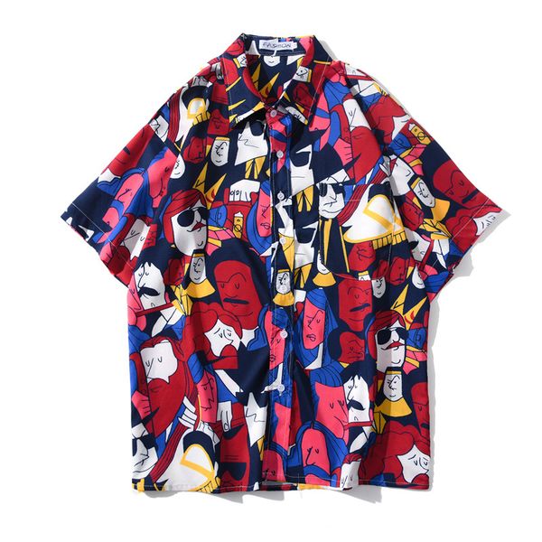 men's shirt men's beach shirt hawaiian summer short-sleeved retro loose flower jacket for men and women, White;black
men's shirt men's beach shirt hawaiian summer short-sleeved retro loose flower jacket for men and women, White;black
